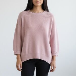 URBAN DAIZY size M/L Boutique oversized distressed knit sweater light pink